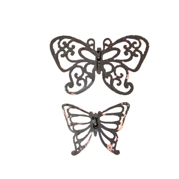 Set Of 2 Syroco Inc. Vintage Butterfly Wall Decor Plastic Blue Finish - Picture 5 of 7